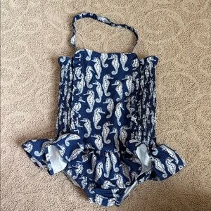 Rachel Riley Blue and White Kids Swim One Piece